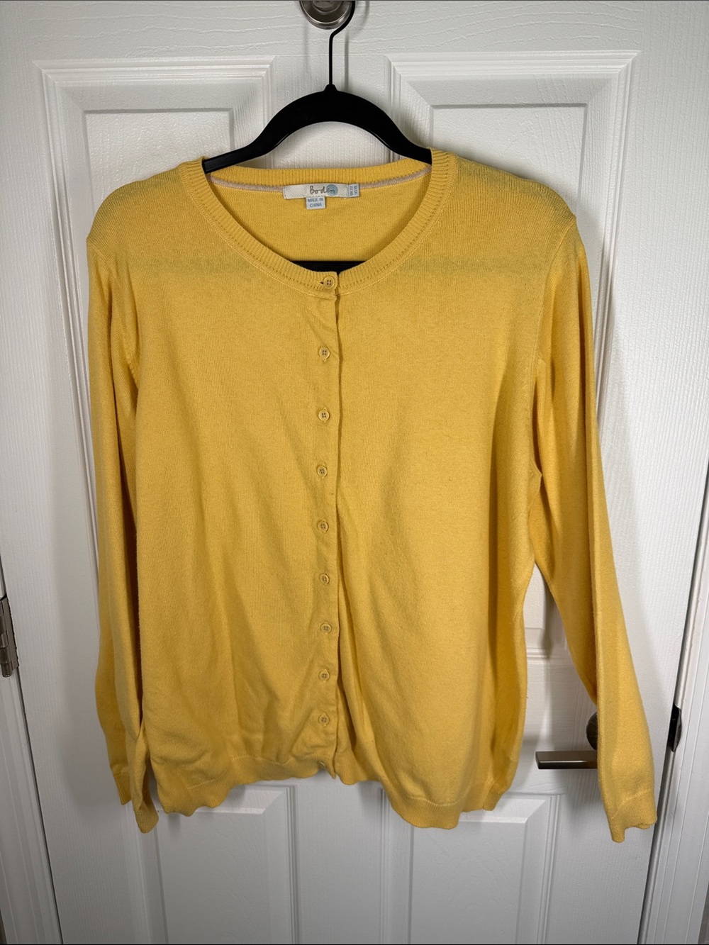 Boden yellow cotton blend button front cardigan size 18
